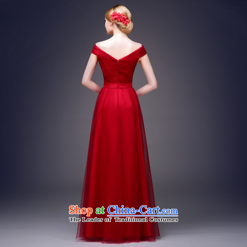 7 7 color tone 2015 new autumn and winter moderator Red Dress Female dress long marriage bows services L055 banquet wine red XL, 7 color tone 7 , , , shopping on the Internet
