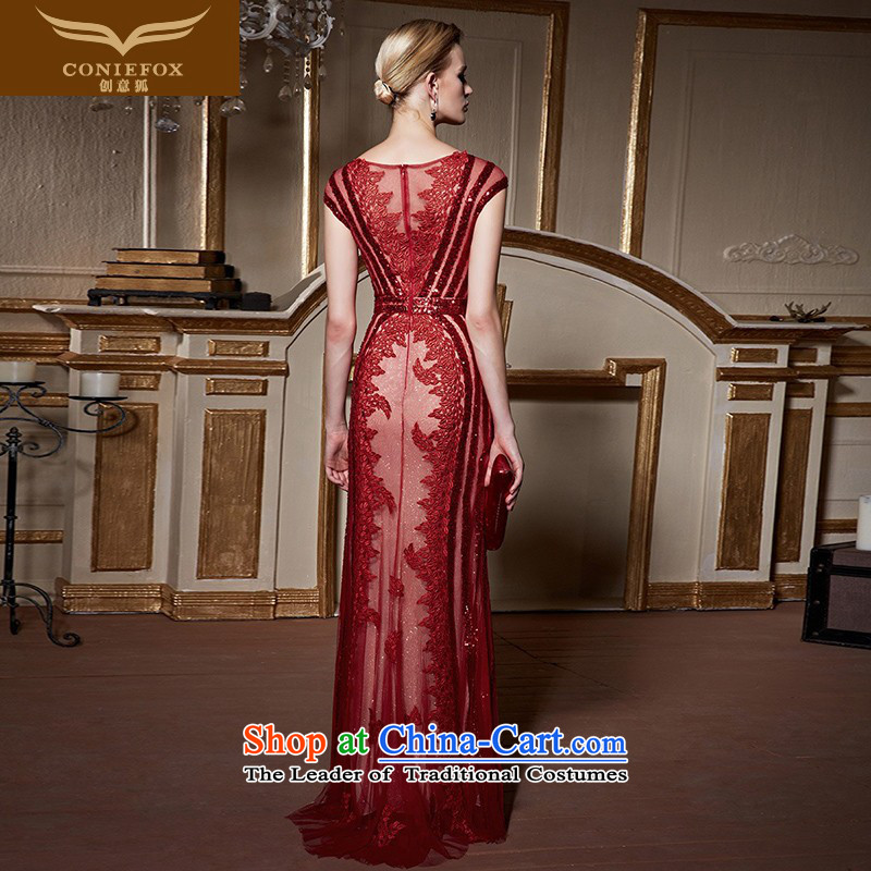 The kitsune 2015 autumn and winter creative new banquet evening dresses red bride wedding dress evening drink service graphics and slender, 31063 skirt red dress S pre-sale, creative Fox (coniefox) , , , shopping on the Internet
