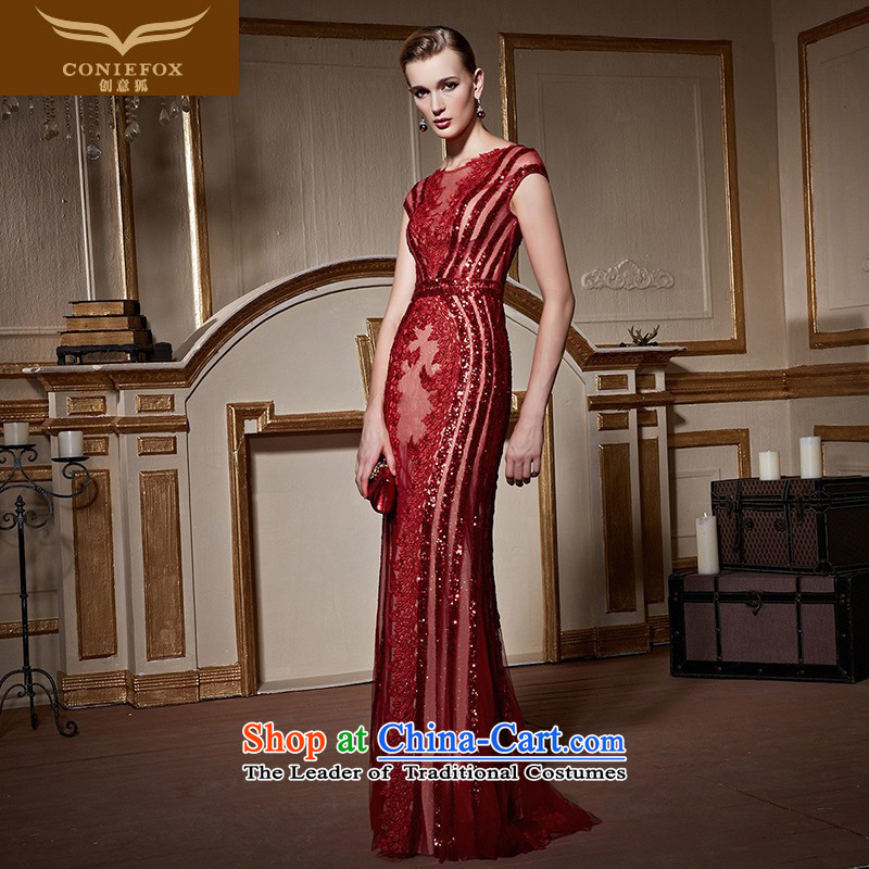 The kitsune 2015 autumn and winter creative new banquet evening dresses red bride wedding dress evening drink service graphics and slender, 31063 skirt red dress S pre-sale, creative Fox (coniefox) , , , shopping on the Internet