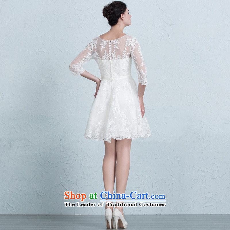 There is a wedding dresses short-sleeved) bridesmaid services Sau San lace strap evening dress Bridal Services White 4 yards of the bows, HOC , , , shopping on the Internet