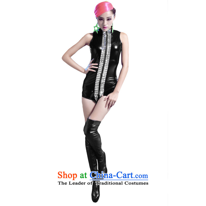 The new ultra stylish 2015 DJ stylish singer jazz arena ds costumes and sexy atmospheric shrugged shoulders varnished leather-yi DS stage dance services picture color speech and dance XL, , , , shopping on the Internet