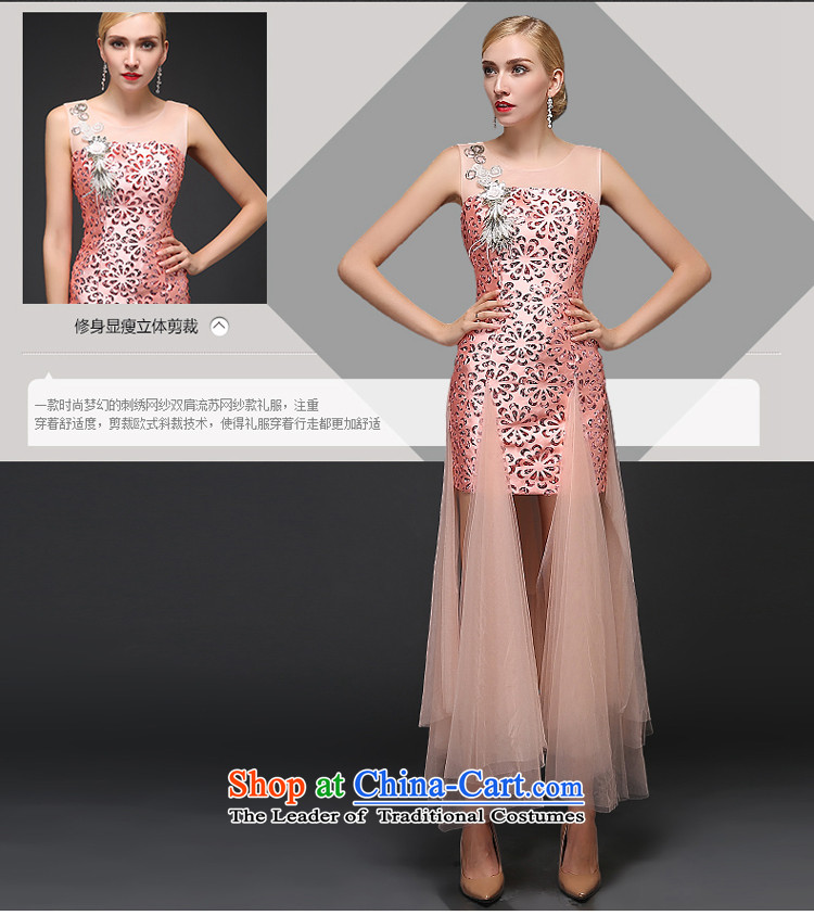 Hillo Lisa (XILUOSHA banquet evening dress) Chairpersons will dress female Paper Cutting in the stylish service bows marriage embroidery 2015 new autumn pink XXL picture, prices, brand platters! The elections are supplied in the national character of distribution, so action, buy now enjoy more preferential! As soon as possible.