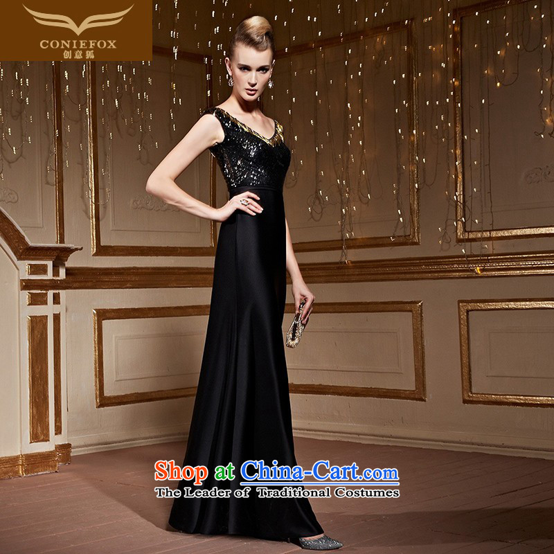 The kitsune stylish package creative shoulder black dress reception banquet party evening drink service graphics and slender, under the auspices of the annual skirt dress suit 82253 Black M pre-sale, creative Fox (coniefox) , , , shopping on the Internet