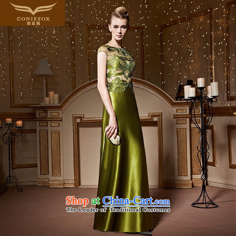 Creative Fox banquet evening dresses long under the auspices of Sau San dress girl will long skirt Fashion embroidered evening dress toasting champagne Palace serving 82258 light green S pre-sale, creative Fox (coniefox) , , , shopping on the Internet