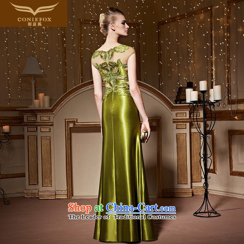 Creative Fox banquet evening dresses long under the auspices of Sau San dress girl will long skirt Fashion embroidered evening dress toasting champagne Palace serving 82258 light green S pre-sale, creative Fox (coniefox) , , , shopping on the Internet