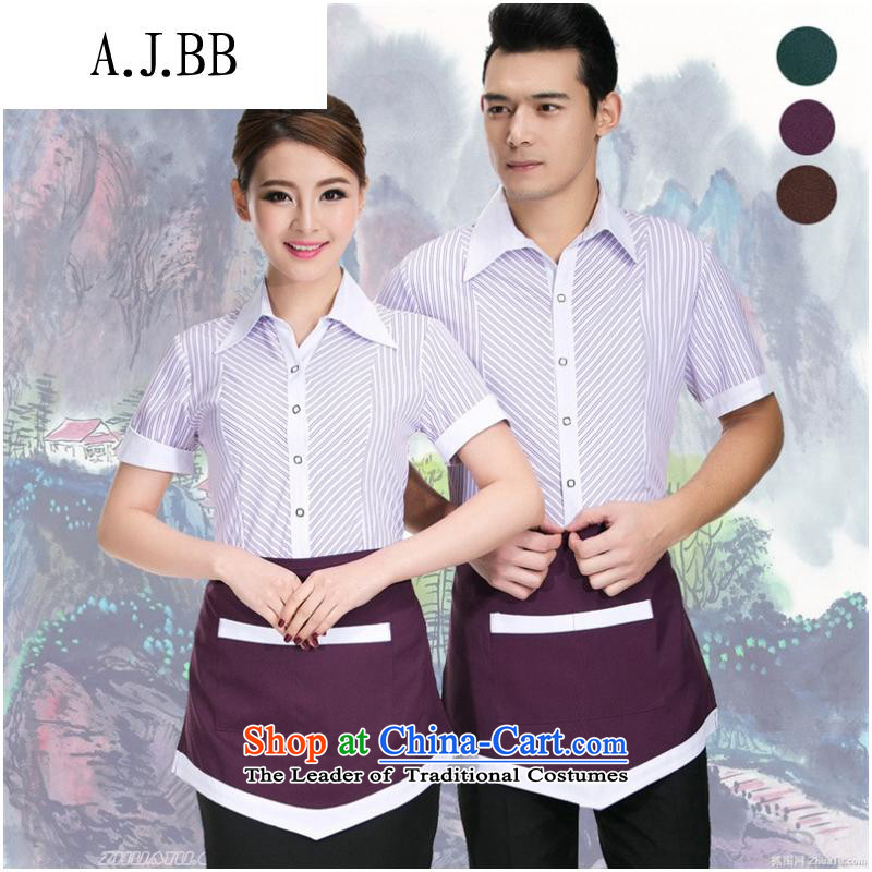 The Secretary for Health related shops * restaurant workers working dress short-sleeved clothing Hotel Hotel Workwear female food & beverage clothing summer purple men XL,A.J.BB,,, shopping on the Internet