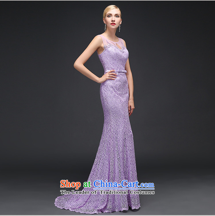 Hillo Lisa (XILUOSHA banquet evening dress) long crowsfoot dress lace tail evening drink service stylish new autumn 2015 Sau San light purple XL Photo, prices, brand platters! The elections are supplied in the national character of distribution, so action, buy now enjoy more preferential! As soon as possible.