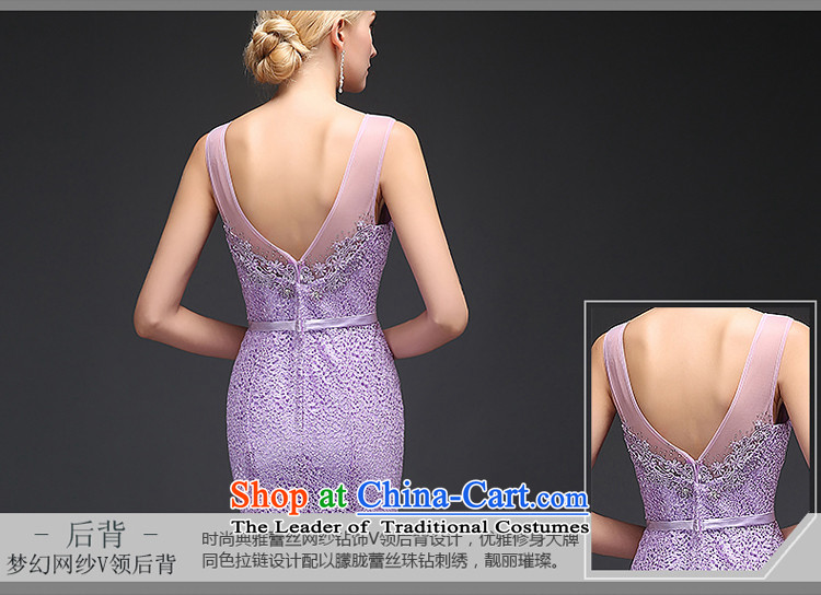 Hillo Lisa (XILUOSHA banquet evening dress) long crowsfoot dress lace tail evening drink service stylish new autumn 2015 Sau San light purple XL Photo, prices, brand platters! The elections are supplied in the national character of distribution, so action, buy now enjoy more preferential! As soon as possible.
