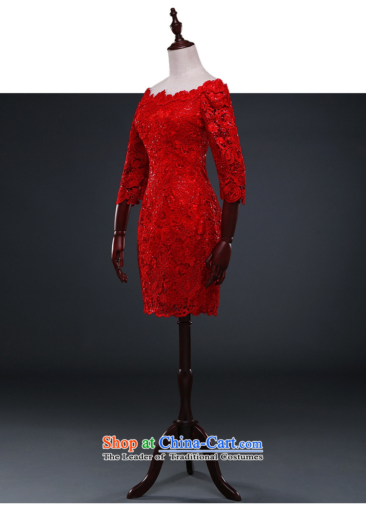 Hillo XILUOSHA Lisa (Word) Bride Dress Short of marriage qipao shoulder bows services wedding dresses long-sleeved lace 2015 new autumn red XL Photo, prices, brand platters! The elections are supplied in the national character of distribution, so action, buy now enjoy more preferential! As soon as possible.