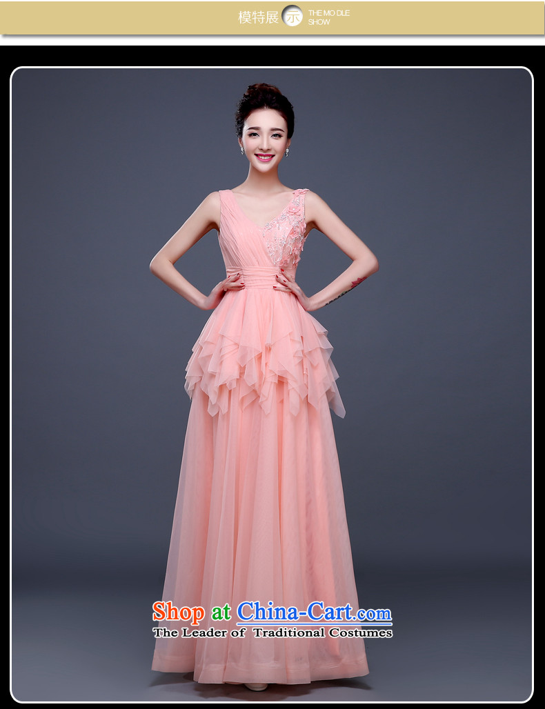 Seal bows dress dress Jiang Winter 2015 new products shoulders V-Neck zipper Sau San large thin graphics long chiffon banquet moderator dress female pink tailored customer service contact pictures, prices, brand platters! The elections are supplied in the national character of distribution, so action, buy now enjoy more preferential! As soon as possible.