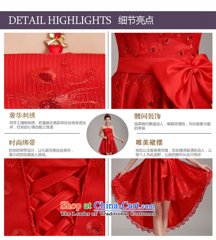 2015 new bride front stub long after the marriage lace red bows to pregnant women small evening dress cheongsam dress female red S picture, prices, brand platters! The elections are supplied in the national character of distribution, so action, buy now enjoy more preferential! As soon as possible.