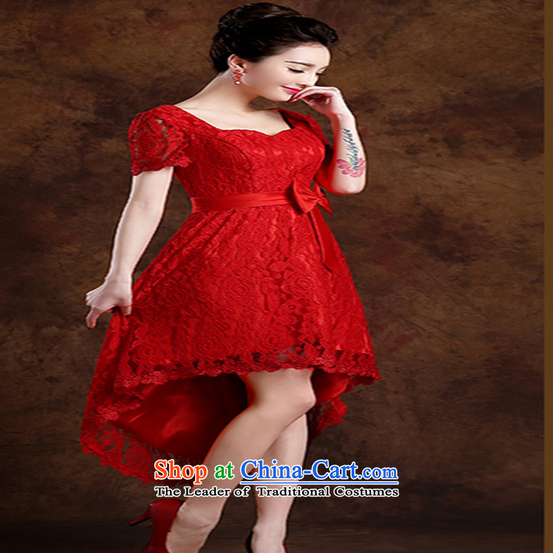2015 New Red bride wedding dress long evening dresses evening drink service in the irrepressible cuff red dress , L, love of Sau San Su-lan , , , shopping on the Internet