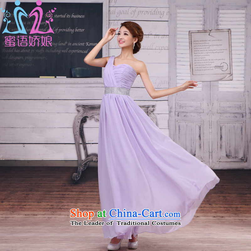 Talk to her new 2015 bride bridesmaid marriage bows services shoulder evening dresses stars wedding night long, large bridesmaid to customize other color M whisper to Madame shopping on the Internet has been pressed.