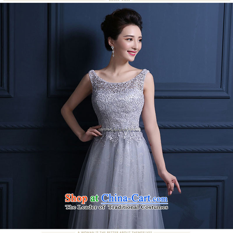 The Korean version of the new 2015 banquet will moderator dress skirt long Sau San evening dresses dresses spring and summer female gray XXXL do not return not switch to love, Su-lan , , , shopping on the Internet
