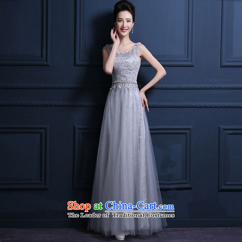 The Korean version of the new 2015 banquet will moderator dress skirt long Sau San evening dresses dresses spring and summer female gray XXXL do not return not switch to love, Su-lan , , , shopping on the Internet