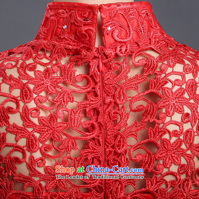 Wedding dress of autumn and winter 2015 new bride Red Dress Top Loin of pregnant women serving large qipao bows quarter red XL, Nicole Kidman (nicole richie) , , , shopping on the Internet