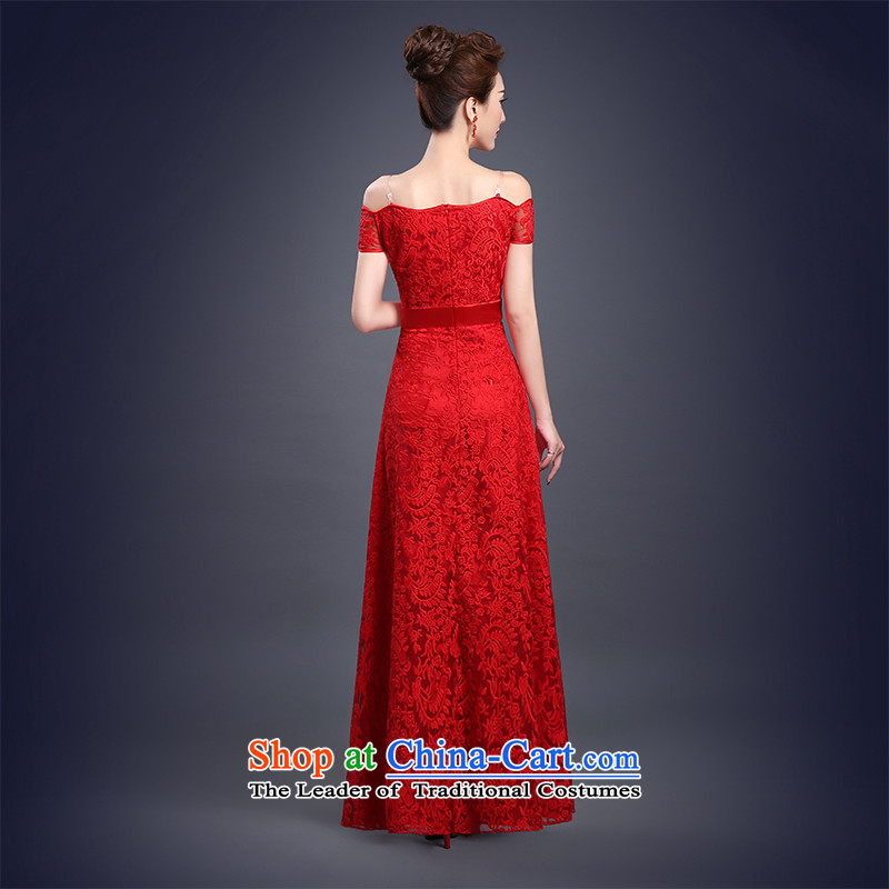 However Services 2015 autumn and winter new bride a field service long) bows shoulder the yarn embroidered red dress RED M, marriage Kidman (nicole richie) , , , shopping on the Internet