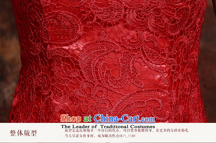 The bride wedding dress bows Services Mr Ronald New 2015 Skirt Red Stylish retro qipao lace Sau San evening dress red long M picture, prices, brand platters! The elections are supplied in the national character of distribution, so action, buy now enjoy more preferential! As soon as possible.