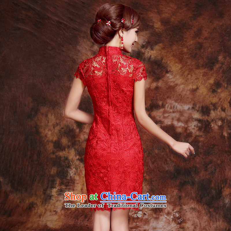The bride wedding dress bows Services Mr Ronald New 2015 Skirt Red Stylish retro qipao lace Sau San evening dress red long M,oco,,, shopping on the Internet