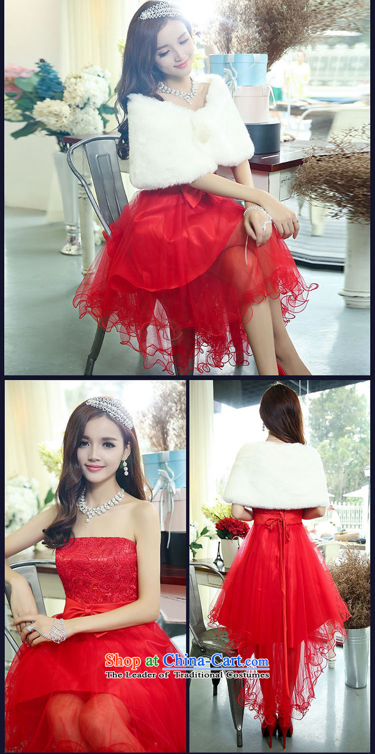 2015 Autumn and winter new temperament gentlewoman anointed chest lace dresses evening dresses Sau San video thin foutune gauze stitching bon bon skirt rabbit hair shawl two kits princess skirt RED M picture, prices, brand platters! The elections are supplied in the national character of distribution, so action, buy now enjoy more preferential! As soon as possible.