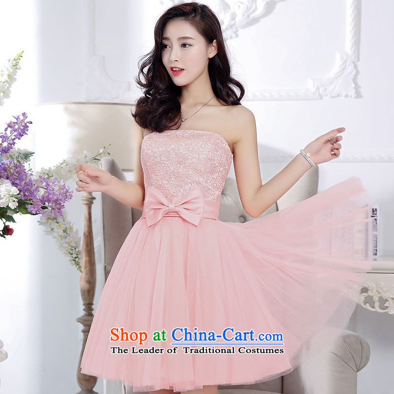 2015 Autumn and Winter, stylish and simple with chest lace dresses bridal services in the medium to long term, temperament Sau San bon bon skirt gauze princess skirt bow tie foutune bridesmaid service wedding + shawl (color please note) M,UYUK,,, shopping on the Internet