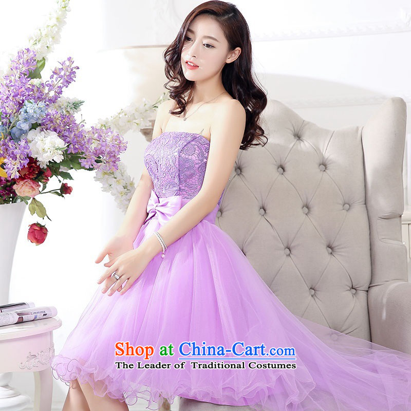 2015 Autumn and winter new temperament gentlewoman anointed chest lace dresses evening dresses Sau San video thin foutune gauze stitching bon bon skirt rabbit hair shawl two kits princess skirt wedding + shawl (color please note) M,UYUK,,, shopping on the Internet