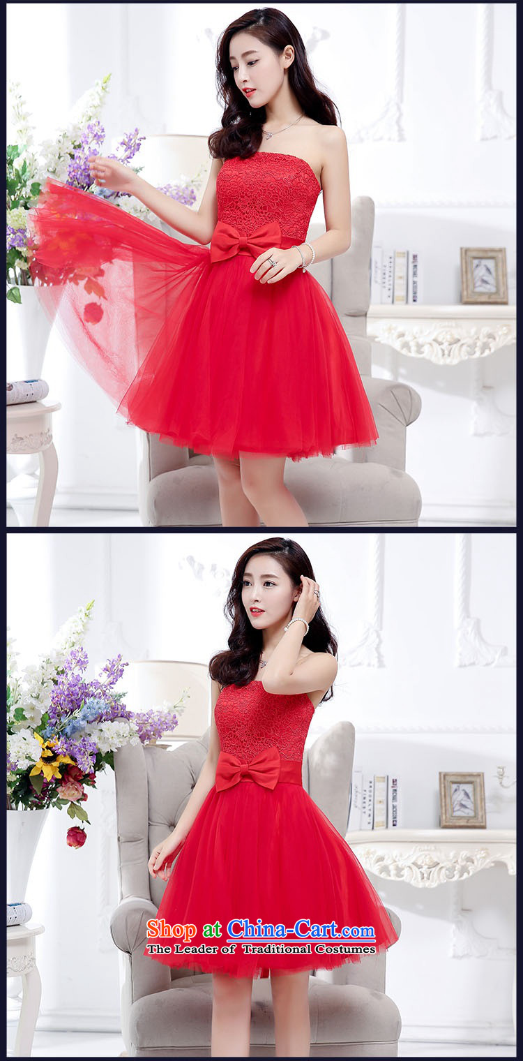 2015 Autumn and Winter, stylish and simple with chest lace dresses bridal services in the medium to long term, temperament Sau San bon bon skirt gauze princess skirt bow tie foutune bridesmaid services by red S picture, prices, brand platters! The elections are supplied in the national character of distribution, so action, buy now enjoy more preferential! As soon as possible.