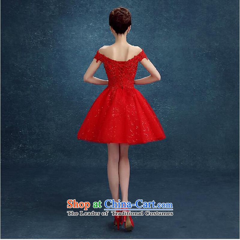 The following new paragraph on 2015 red word fashion shoulder lace marriage small dress bridesmaid evening dress bows service) on the following red XXL, shopping on the Internet has been pressed.