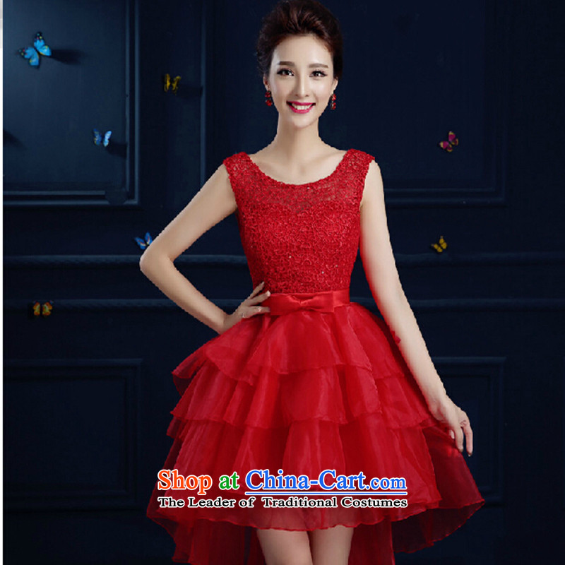 The bride wedding dress bows services 2015 new red lace evening dress short of a field to shoulder red do not return not switch to love, Su-lan , , , shopping on the Internet