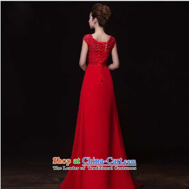 Toasting champagne bride services 2015 Autumn new stylish long pregnant women Wedding Dress Short of red banquet evening dress red long love Su-lan has been pressed XL, online shopping