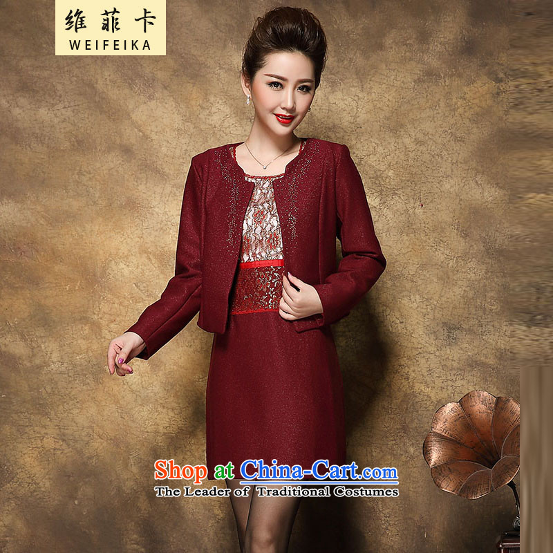D FICAT   2015  large upscale wedding MOM pack installed package autumn dresses to a wedding banquet married middle-aged moms dark red M D FICAT WEIFEIKA () , , , shopping on the Internet