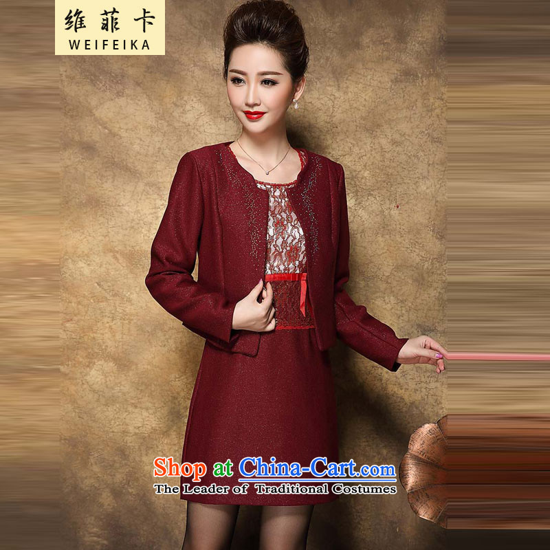 D FICAT   2015  large upscale wedding MOM pack installed package autumn dresses to a wedding banquet married middle-aged moms dark red M D FICAT WEIFEIKA () , , , shopping on the Internet
