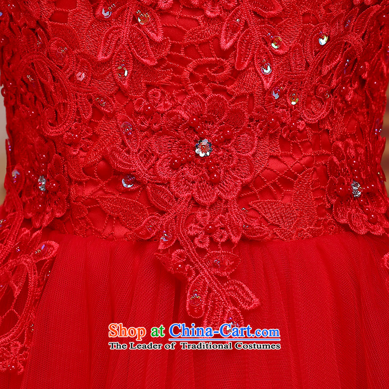 Tim red makeup bridesmaids marriages bows Annual Dinner of the short, Wedding 2015 new word shoulder short skirts bride dress evening dresses LF060 RED , L, Tim hates makeup and shopping on the Internet has been pressed.