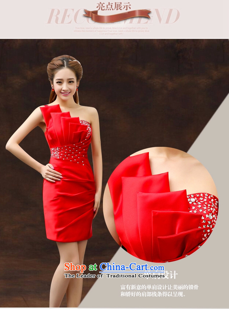 As brides bows services on Winter 2015 new wedding dress red single shoulder length of service of bridesmaid evening dress female autumn champagne color M picture, prices, brand platters! The elections are supplied in the national character of distribution, so action, buy now enjoy more preferential! As soon as possible.