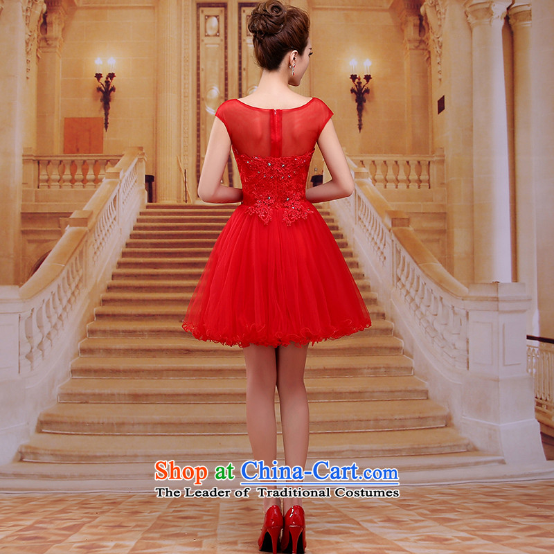 Tim red makeup bridesmaids new evening dresses lace short skirt marriages bows to winter wedding dresses red bride dress clothes LF027 under the auspices of the annual red XL, Tim hates makeup and shopping on the Internet has been pressed.