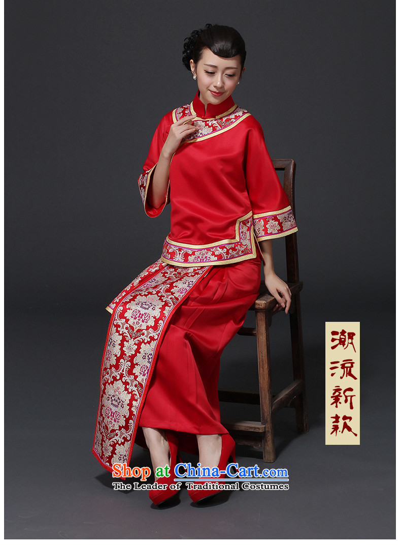 Princess Returning Pearl 2015 New-soo qipao wo marriage celebration service women serving drink Tang Dynasty Chinese woman dress RED M picture, prices, brand platters! The elections are supplied in the national character of distribution, so action, buy now enjoy more preferential! As soon as possible.