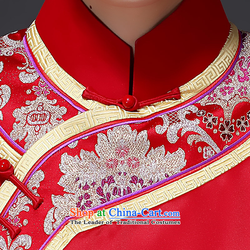 Princess Returning Pearl 2015 New-soo qipao wo marriage celebration service women serving drink Tang Dynasty Chinese woman dress RED M rattled qipao shopping on the Internet has been pressed.