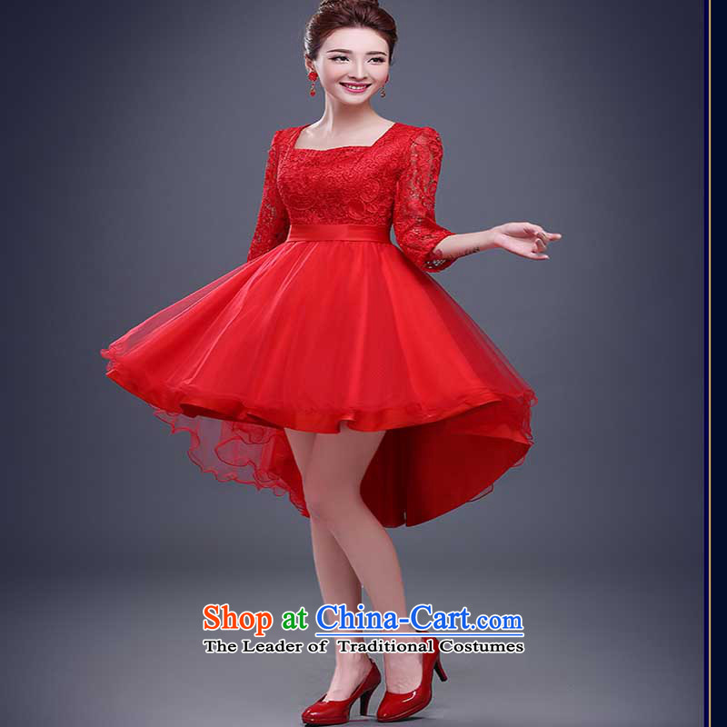 However, the new 2015 services fall short of the bride pregnant women Red slotted shoulder long-sleeved evening dresses marriage bridesmaid winter clothing made red do not return not switch to love, Su-lan , , , shopping on the Internet