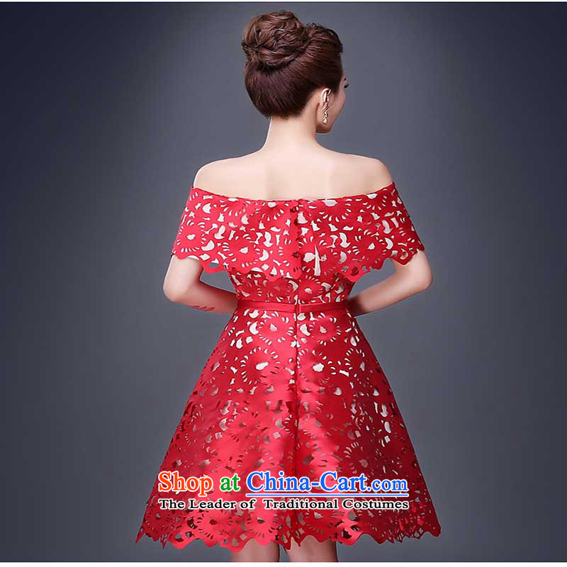 Small Red Dress bows services fall 2015 new marriages betrothal services video thin short, banquet evening dresses RED M love Su-lan , , , shopping on the Internet
