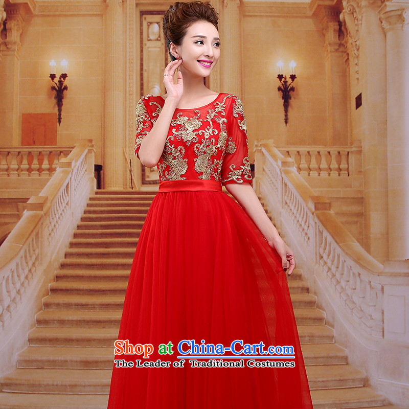 Tim red makeup bridesmaids new evening dress short skirt marriages bows to winter wedding dresses red dress annual meeting under the auspices of Sau San bride in RED M added LF031 sleeved red makeup shopping on the Internet has been pressed.