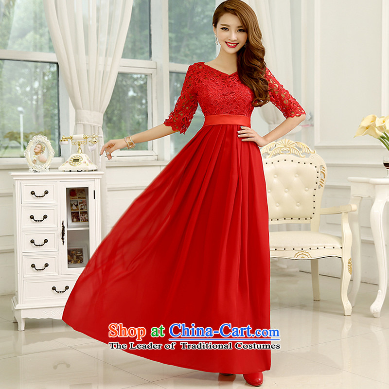 The following new paragraph on 2015 wedding dresses lace stylish large short of pregnant women bride bows services 7 short-sleeved red) , L, on risk has been pressed shopping on the Internet