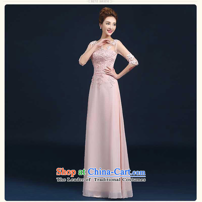 However Service Bridal Fashion 2015 long evening dress banquet with cuff married Sau San wedding dresses bridesmaid winter pink made no refund is not replaced, Su-lan , , , shopping on the Internet