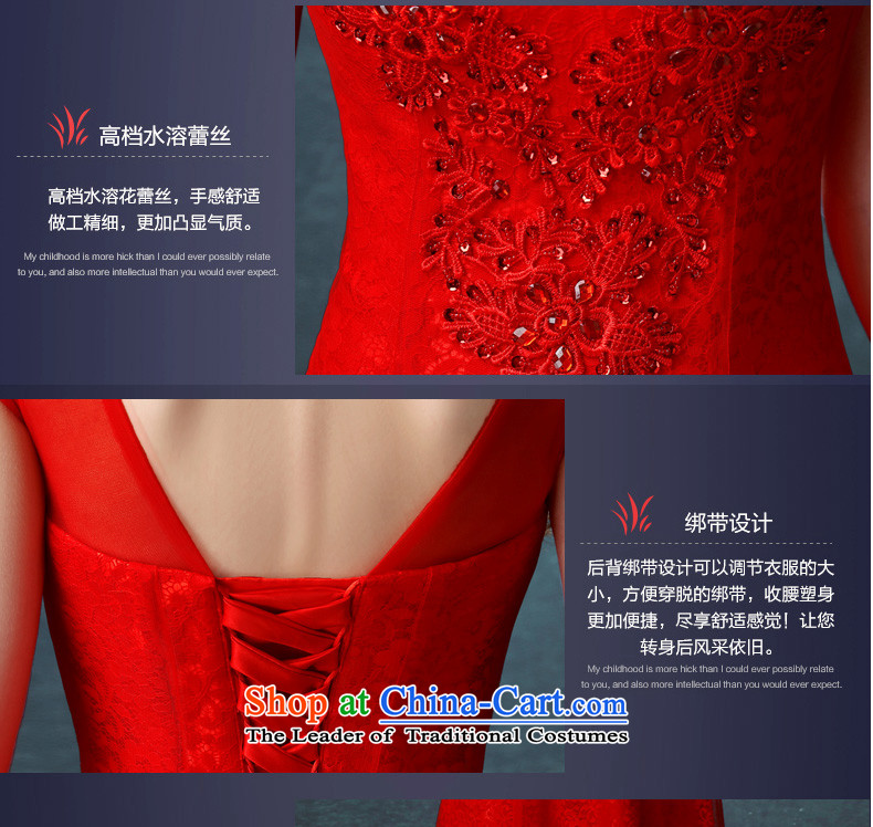 Each new 2015 Connie red double-shoulder dress bride bows services V-Neck cheongsam dress a Go: Bind Field manually set pearl shoulder evening dresses red tailored does not allow for pictures, prices, brand platters! The elections are supplied in the national character of distribution, so action, buy now enjoy more preferential! As soon as possible.