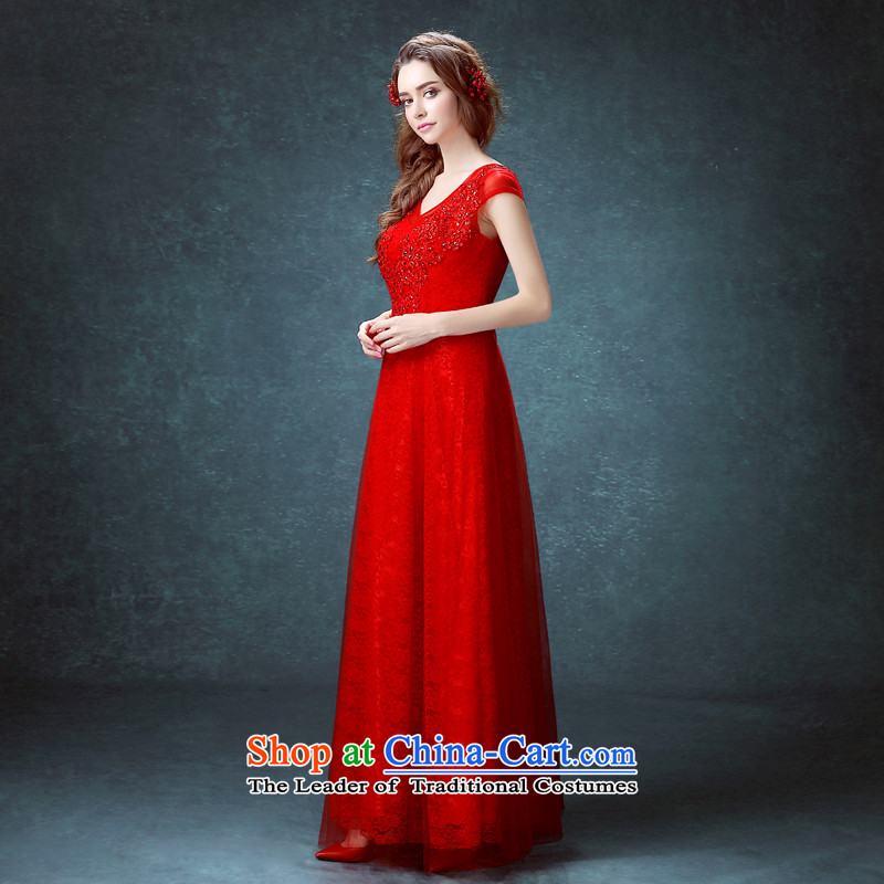 Each new 2015 Connie red double-shoulder dress bride bows services V-Neck cheongsam dress a Go: Bind Field manually set pearl shoulder evening dresses red tailored, does not allow for every JIAONI stephanie () , , , shopping on the Internet