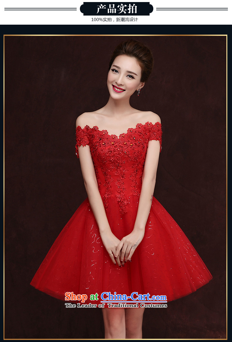 Rain-sang yi 2015 autumn and winter new Korean short of a wedding field shoulder red video thin diamond evening dresses marriages bows services LF186 RED XXL picture, prices, brand platters! The elections are supplied in the national character of distribution, so action, buy now enjoy more preferential! As soon as possible.