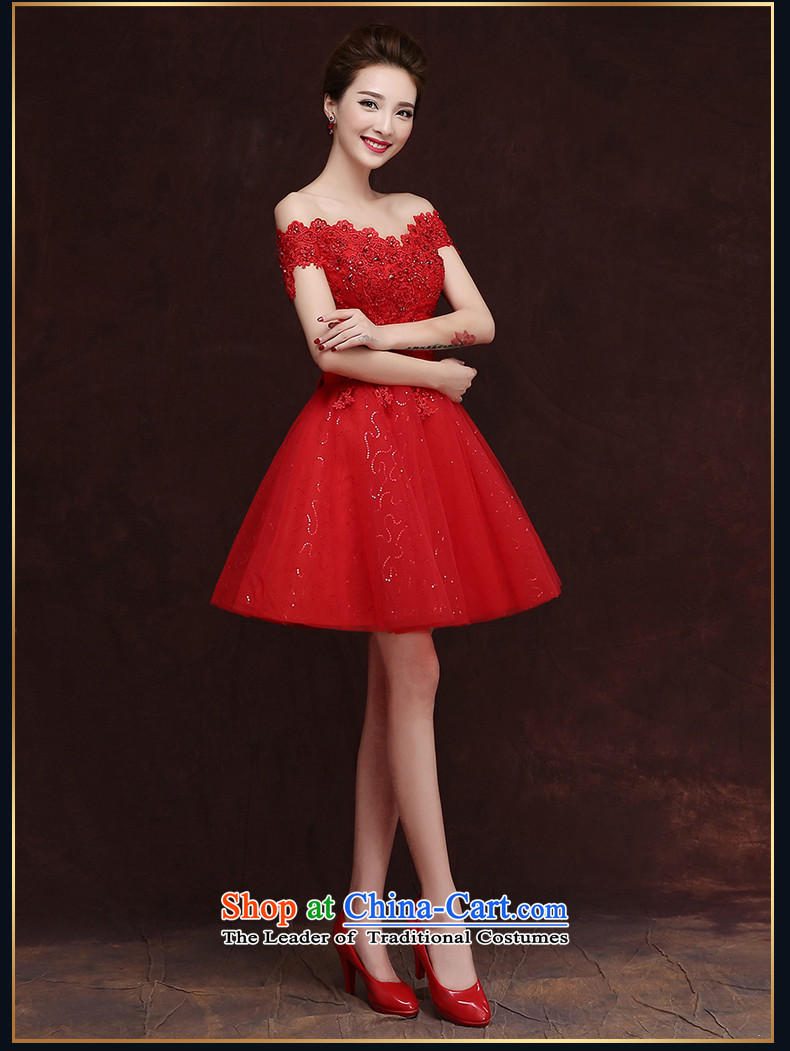 Rain-sang yi 2015 autumn and winter new Korean short of a wedding field shoulder red video thin diamond evening dresses marriages bows services LF186 RED XXL picture, prices, brand platters! The elections are supplied in the national character of distribution, so action, buy now enjoy more preferential! As soon as possible.