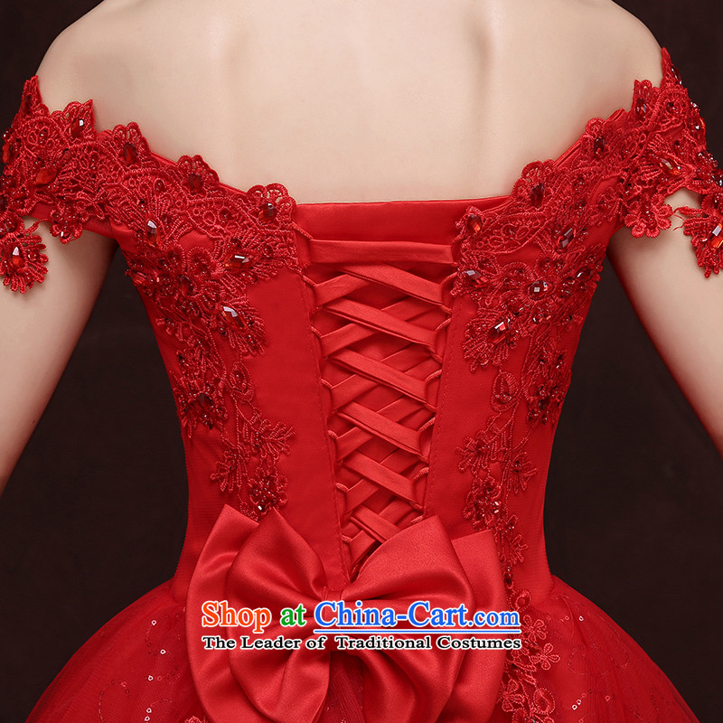 Rain-sang yi 2015 autumn and winter new Korean short of a wedding field shoulder red video thin diamond evening dresses marriages LF186 RED XXL, bows to rain still Yi shopping on the Internet has been pressed.