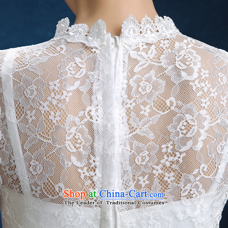 Rain-sang yi 2015 winter new Korean version of Word short shoulder lace white video thin bridesmaid evening dress marriages LF234 Services White XXL, bows rain-sang Yi shopping on the Internet has been pressed.