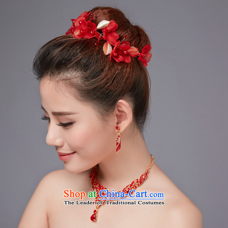 The Friends of the bride wedding dresses accessories Korean water drilling head ornaments necklace bride crown earrings three piece jewelry marriages red accessory kits, Yi (LANYI) , , , shopping on the Internet