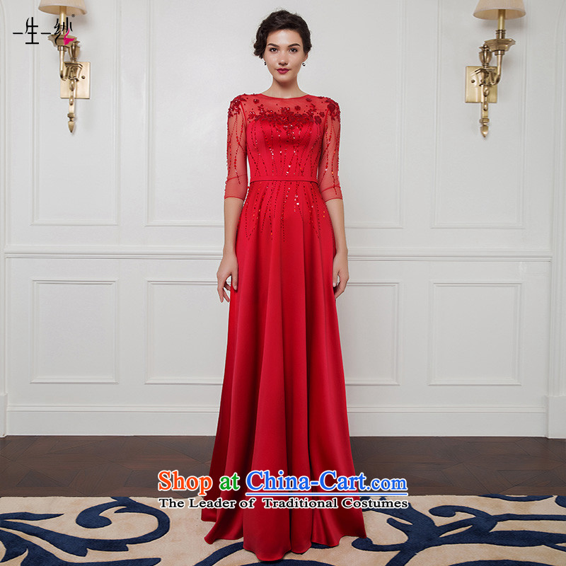 A lifetime of 2015 New red long-sleeved top loin alignment to the bride under the auspices of the annual session of bows evening dresses long skirt50240030170_94A red thirtieth day pre-sale